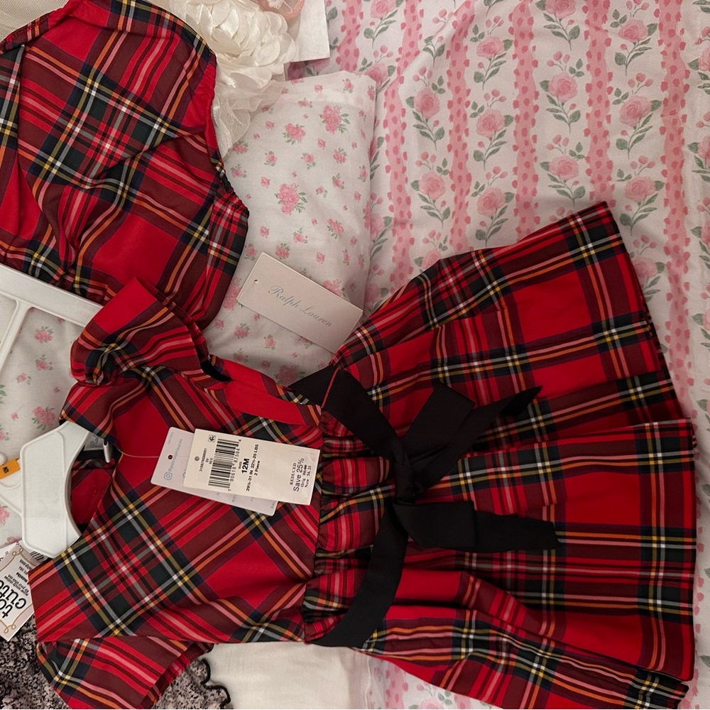 Polo by Ralph Lauren Red Plaid Kids Dress